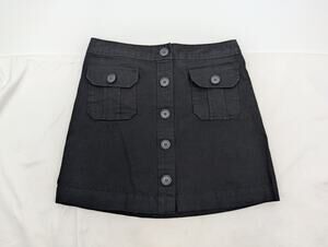 Gap Y2K Mini Black Skirt Button Front Preppy Academia Schoolgirl Basic Neutral 4